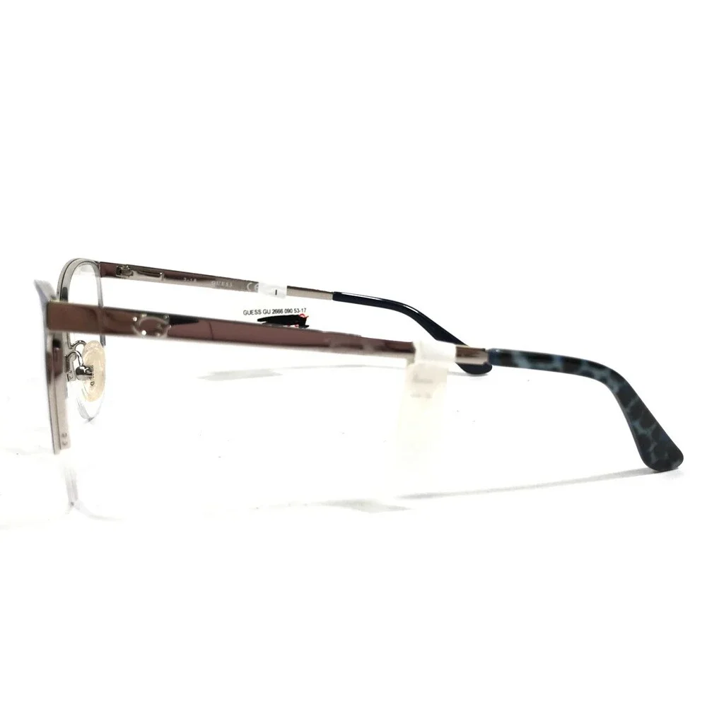 Guess Eyeglasses Frames GU 2666 090 Blue Silver Cat Eye Half Rim 53-17-135